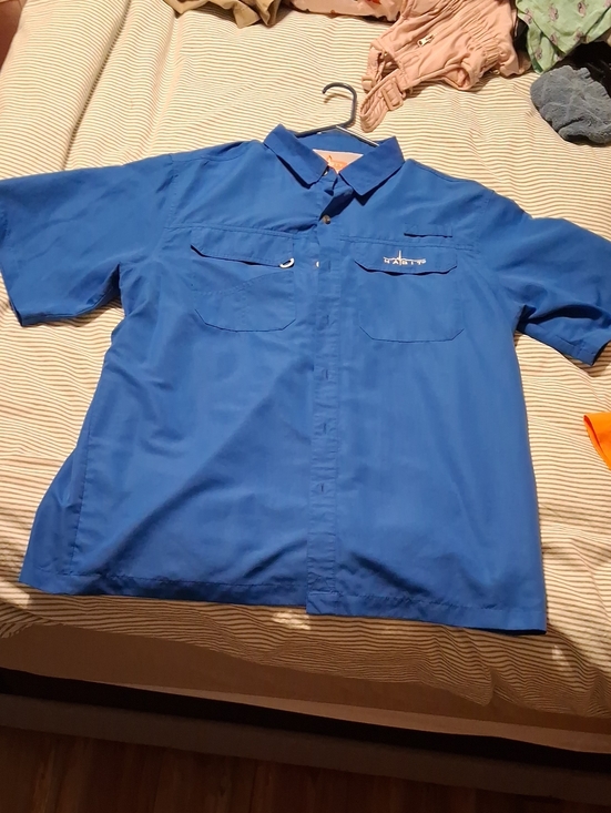 Habit Other - Habit Blue Short Sleeve Fishing Shirt with Logo